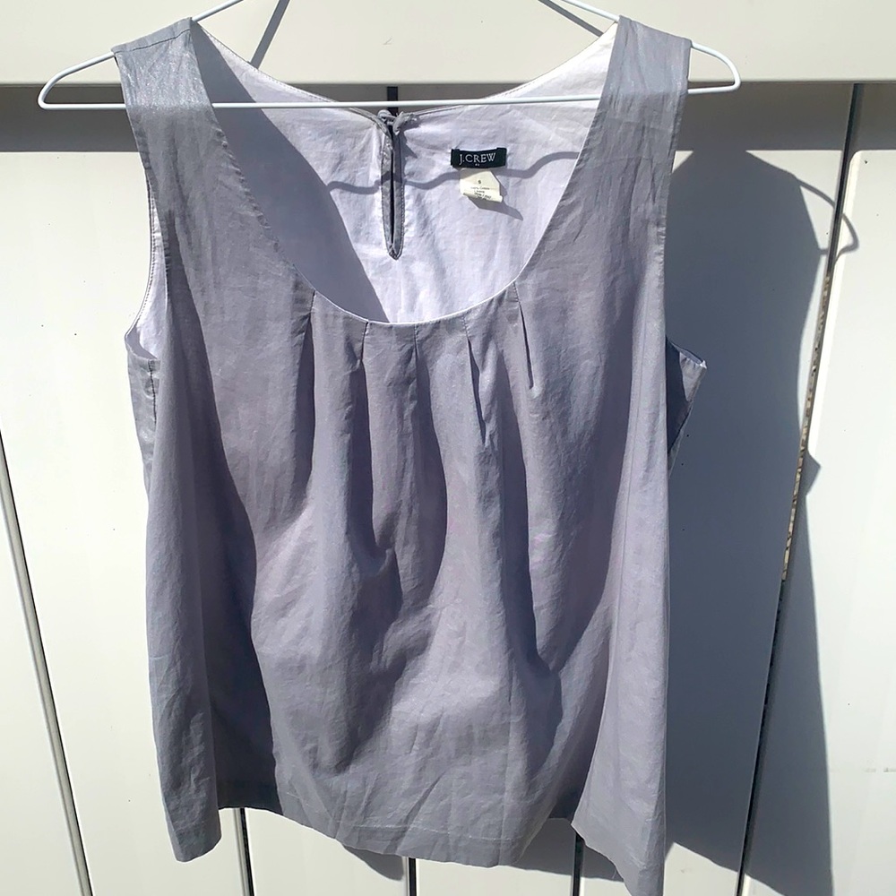 J.Crew women’s dress tank Gray with some shimmer and pleats in front